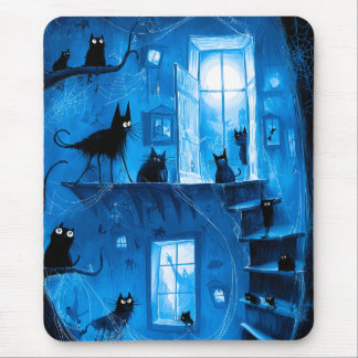 Whimsical Halloween Gotische Griezels Zwarte Katte Muismat