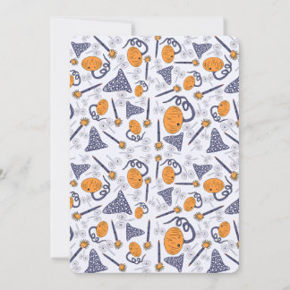 Whimsical Halloween Greeting Card – Magical Doodle Kaart