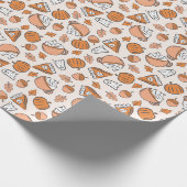 Whimsical Halloween Herfst Ghosts Pumpkin Pie Acor Cadeaupapier (Hoek)