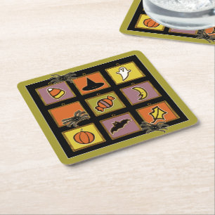 Whimsical Halloween Kartonnen Onderzetters