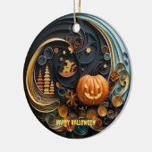 Whimsical Halloween Keramisch Ornament, Papieren Q Keramisch Ornament (Links)