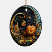 Whimsical Halloween Keramisch Ornament, Papieren Q Ornament (Rechts)