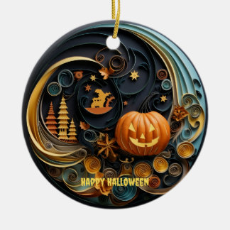 Whimsical Halloween Keramisch Ornament, Papieren Q Ornament