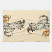 Whimsical Halloween Kitten Kitchen Towel, Fall Cat Theedoek (Horizontaal)