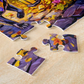 Whimsical Halloween Kostuum Mops Hond Illustratie Legpuzzel (Zijkant)
