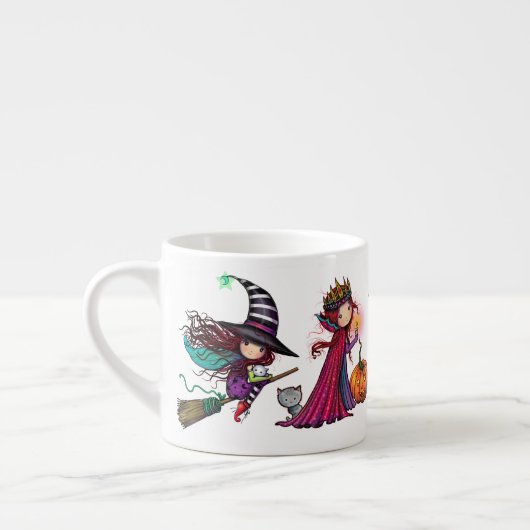 Whimsical Halloween Kunst van Molly Harrison Espresso Kop (Links)