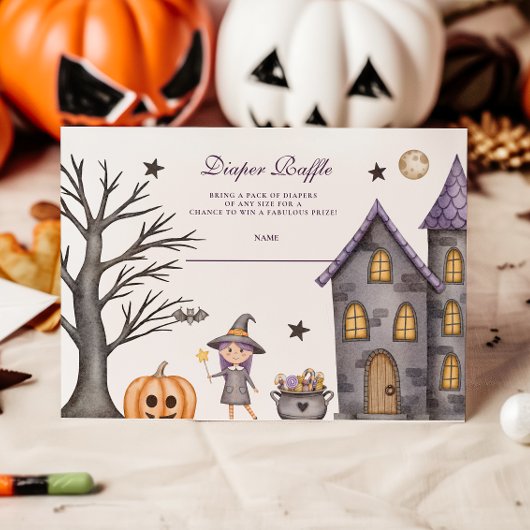 Whimsical Halloween Luier Raffle Informatiekaartje
