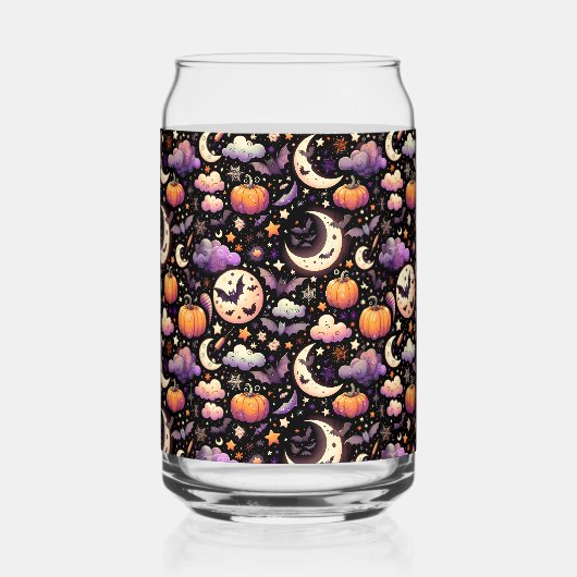 Whimsical Halloween Night Sky Pattern Blikvorm Glas (Voorkant)