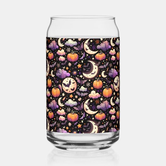 Whimsical Halloween Night Sky Pattern Blikvorm Glas (Rechts)