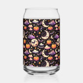 Whimsical Halloween Night Sky Pattern Blikvorm Glas (Links)