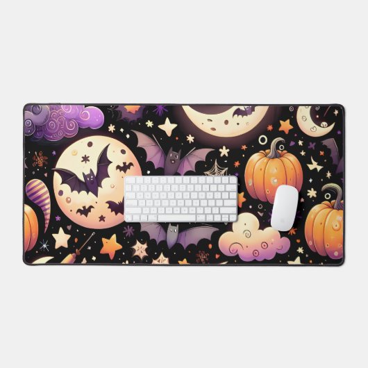 Whimsical Halloween Night Sky Pattern Bureaumat (Keyboard & Muis)