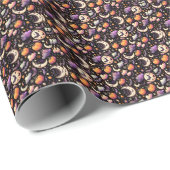 Whimsical Halloween Night Sky Pattern Cadeaupapier (Rol Hoek)