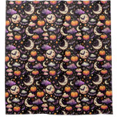 Whimsical Halloween Night Sky Pattern Douchegordijn (Voorkant)