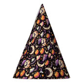 Whimsical Halloween Night Sky Pattern Feesthoedjes (Links)