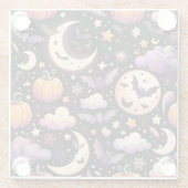 Whimsical Halloween Night Sky Pattern Glazen Onderzetter (Achterkant)