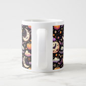 Whimsical Halloween Night Sky Pattern Grote Koffiekop (Achterkant)
