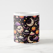 Whimsical Halloween Night Sky Pattern Grote Koffiekop (Voorkant)