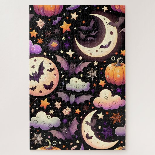 Whimsical Halloween Night Sky Pattern Legpuzzel (Verticaal)