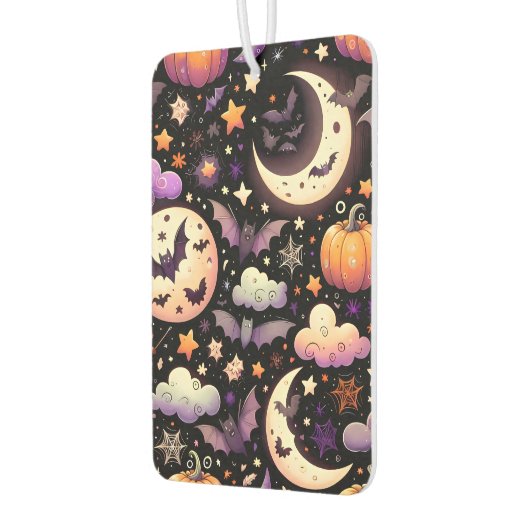 Whimsical Halloween Night Sky Pattern Luchtverfrisser (Links)