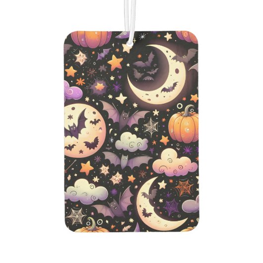 Whimsical Halloween Night Sky Pattern Luchtverfrisser (Achterkant)