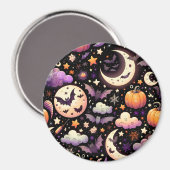 Whimsical Halloween Night Sky Pattern Magneet (Voorkant / Achterkant)