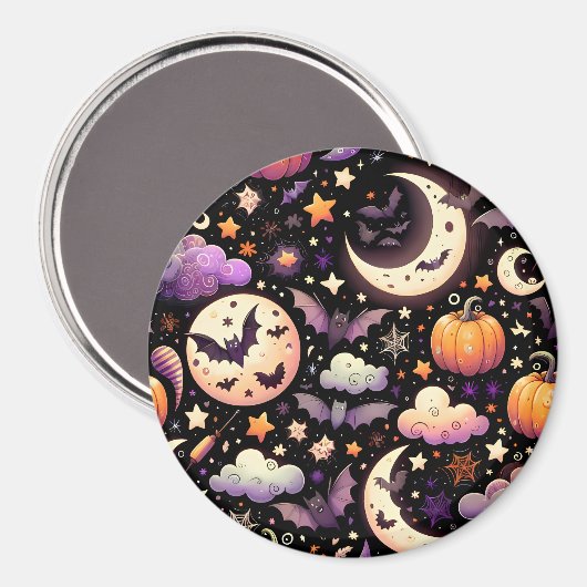 Whimsical Halloween Night Sky Pattern Magneet (Voorkant / Achterkant)