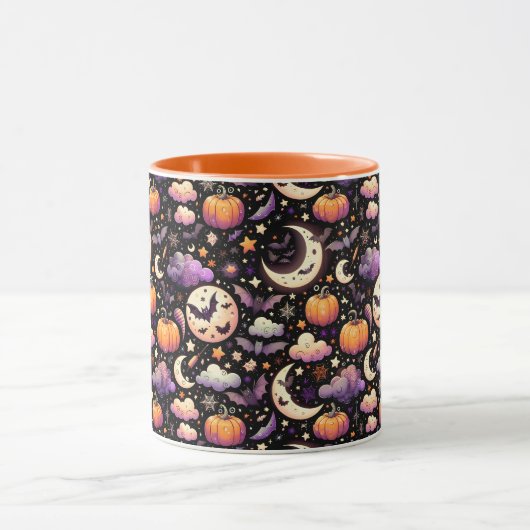 Whimsical Halloween Night Sky Pattern Mok (Midden)