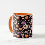 Whimsical Halloween Night Sky Pattern Mok (Voorkant links)