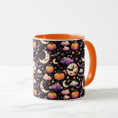 Whimsical Halloween Night Sky Pattern Mok (Voorkant rechts)