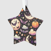 Whimsical Halloween Night Sky Pattern Ornament (voorkant)