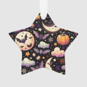 Whimsical Halloween Night Sky Pattern Ornament (voorkant)