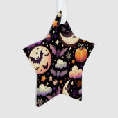 Whimsical Halloween Night Sky Pattern Ornament (voorkant)