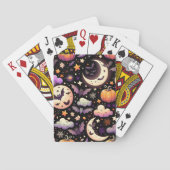 Whimsical Halloween Night Sky Pattern Pokerkaarten (Achterkant)