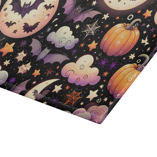 Whimsical Halloween Night Sky Pattern Snijplank (Hoek)