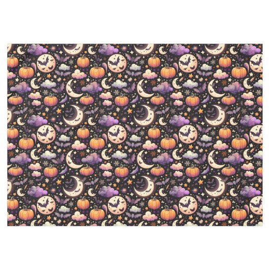 Whimsical Halloween Night Sky Pattern Tafelkleed (Voorkant (Horizontaal))