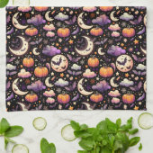 Whimsical Halloween Night Sky Pattern Theedoek (Gevouwen)