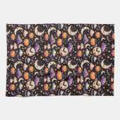 Whimsical Halloween Night Sky Pattern Theedoek (Horizontaal)