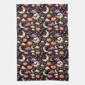 Whimsical Halloween Night Sky Pattern Theedoek (Verticaal)