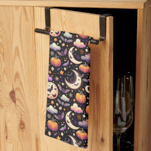 Whimsical Halloween Night Sky Pattern Theedoek