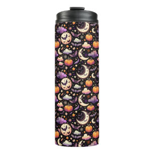Whimsical Halloween Night Sky Pattern Thermosbeker