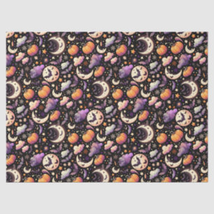 Whimsical Halloween Night Sky Pattern Tissuepapier
