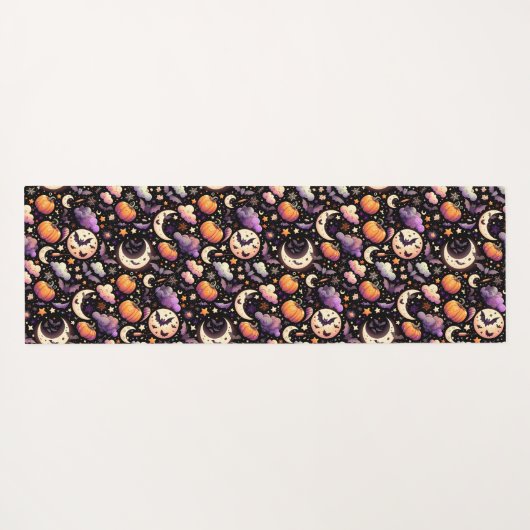 Whimsical Halloween Night Sky Pattern Yogamat (Achterkant (horizontaal))