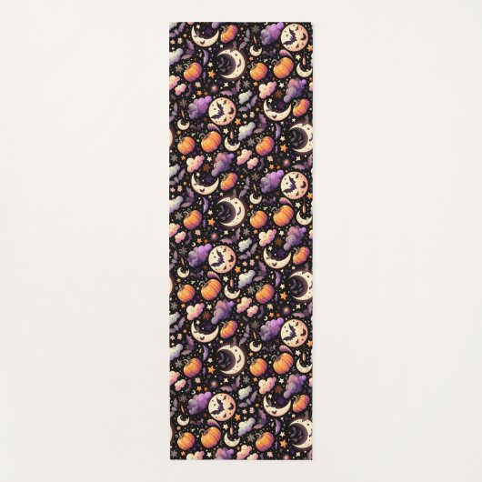 Whimsical Halloween Night Sky Pattern Yogamat (Voorkant)