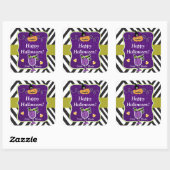 Whimsical Halloween Party Fun Favor Custom Vierkante Sticker (Vel)