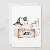 Whimsical Halloween Party Invitation Schattige Cat Kaart (Achterkant)