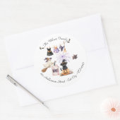 Whimsical Halloween Party Witch en Spooky Ronde Sticker (Envelop)