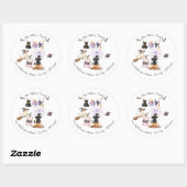 Whimsical Halloween Party Witch en Spooky Ronde Sticker (Vel)