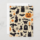 Whimsical Halloween patroon Briefkaart (Voorkant / Achterkant)