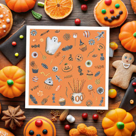 Whimsical Halloween Pattern Baby shower Servet
