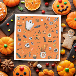 Whimsical Halloween Pattern Baby shower Servet